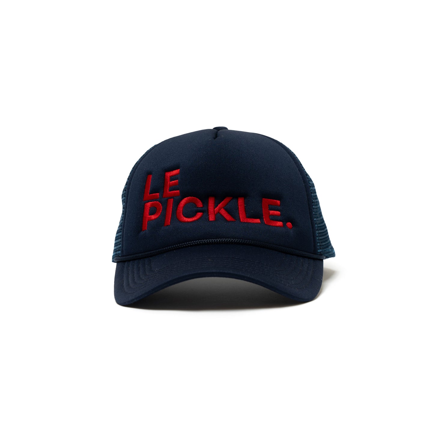 Le Pickle Hat Foam Round Brim Snapback ( Navy Blue / LRG Red Logo)