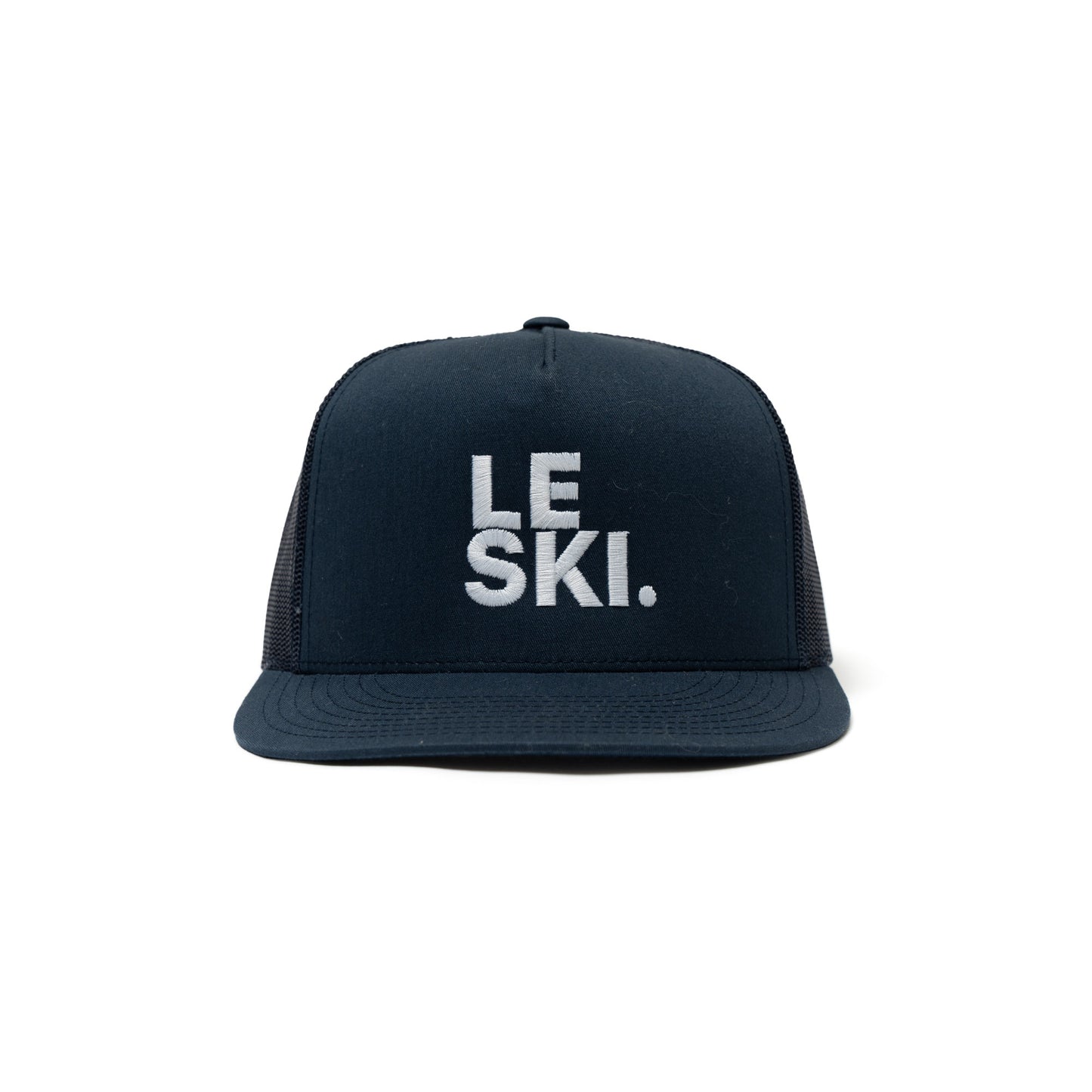 Le Ski Hat Canvas Flat Brim Snapback ( Navy Blue / LRG White Logo)