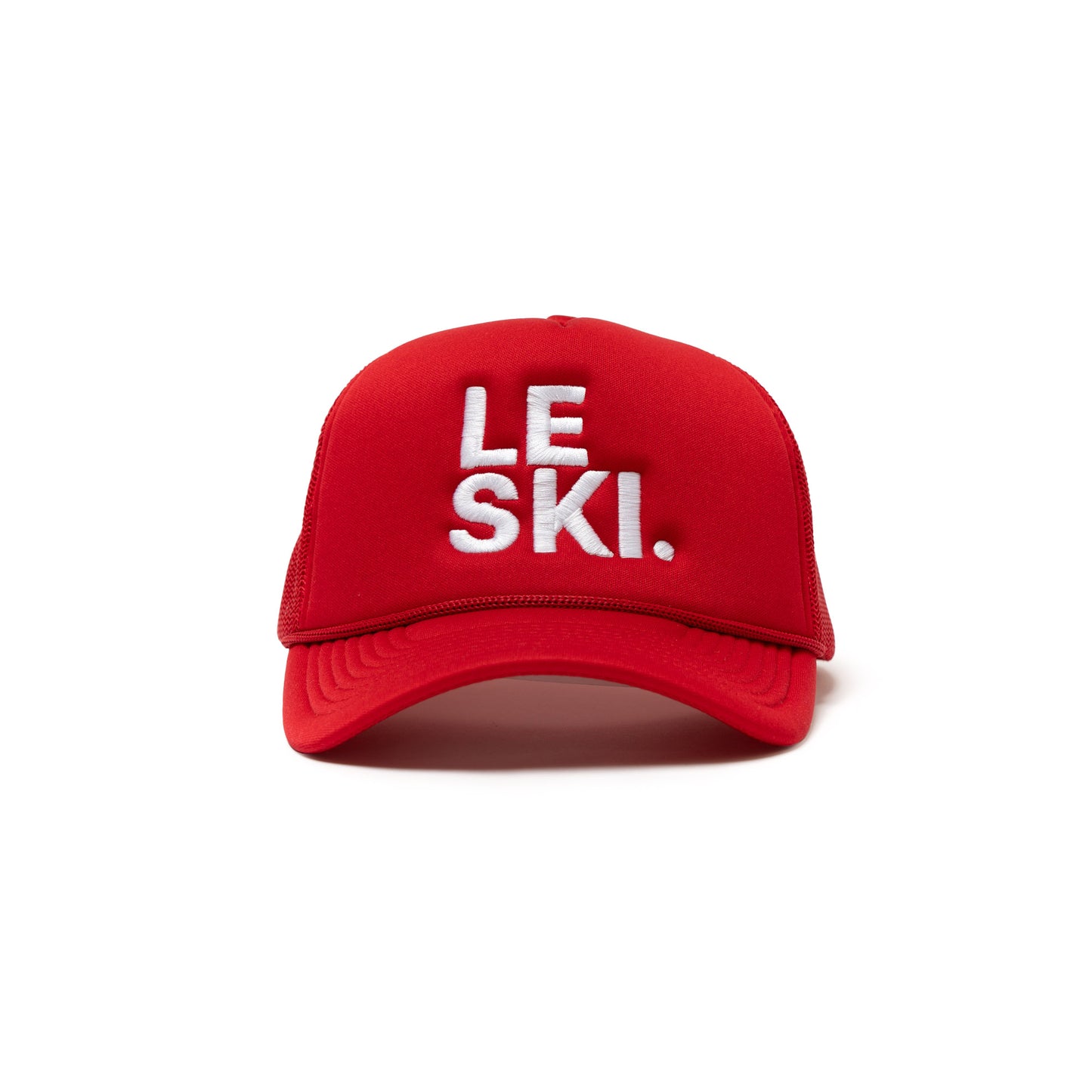 Le Ski Hat Foam Round Brim Snapback ( Red / LRG White Logo)