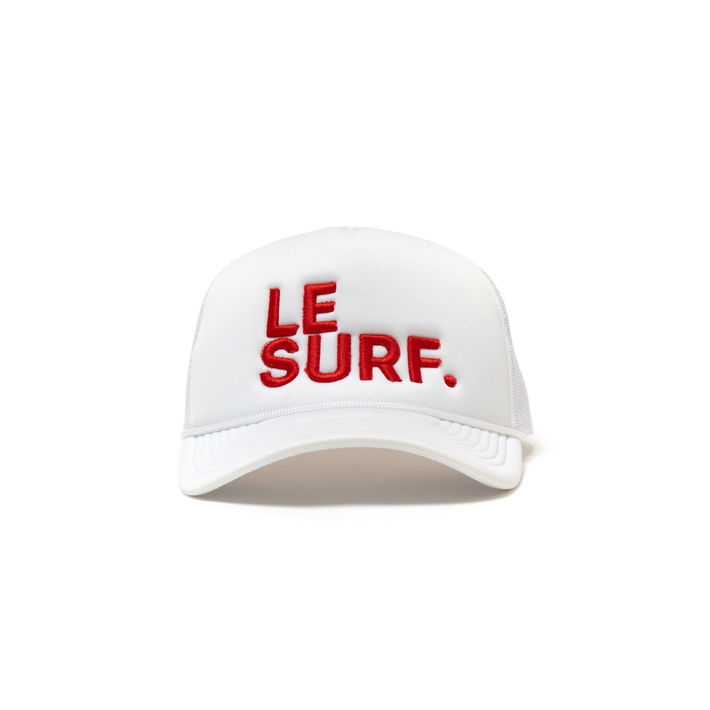 Le Surf Hat Foam Round Brim Snapback ( White / LRG Red Logo)