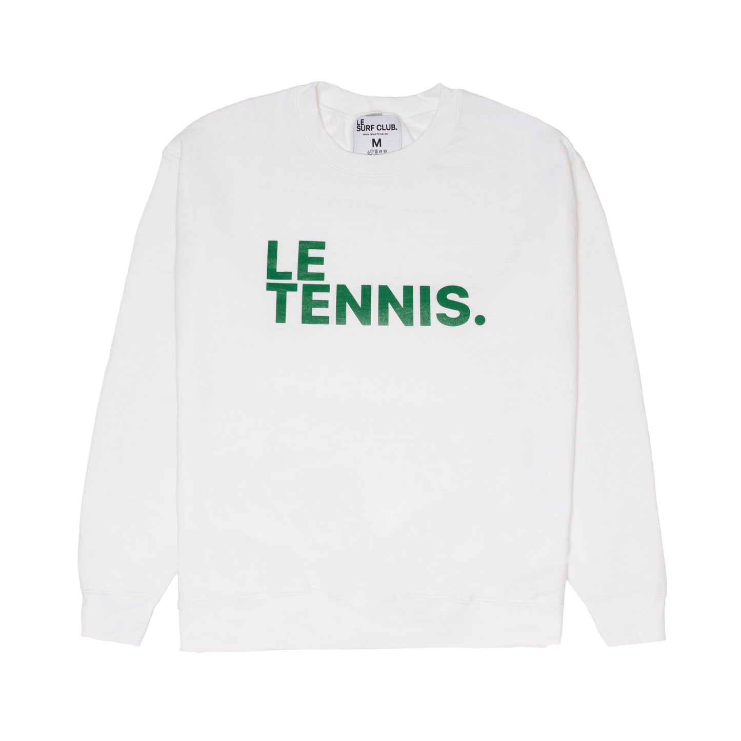 Le Tennis Sweatshirt ( White / LRG Kelly Green Logo)