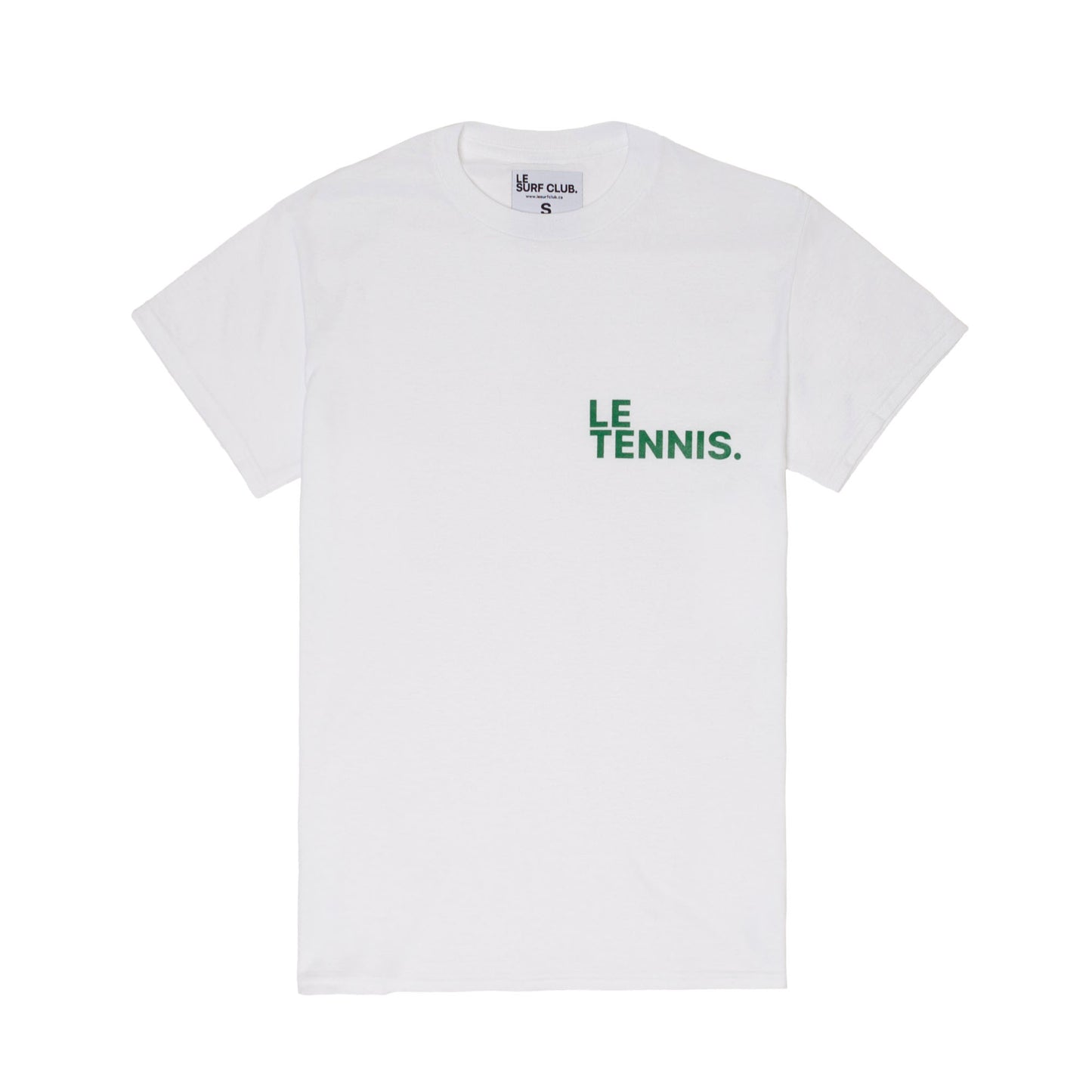 Le Tennis T-shirt ( White / SML Kelly Green Logo)