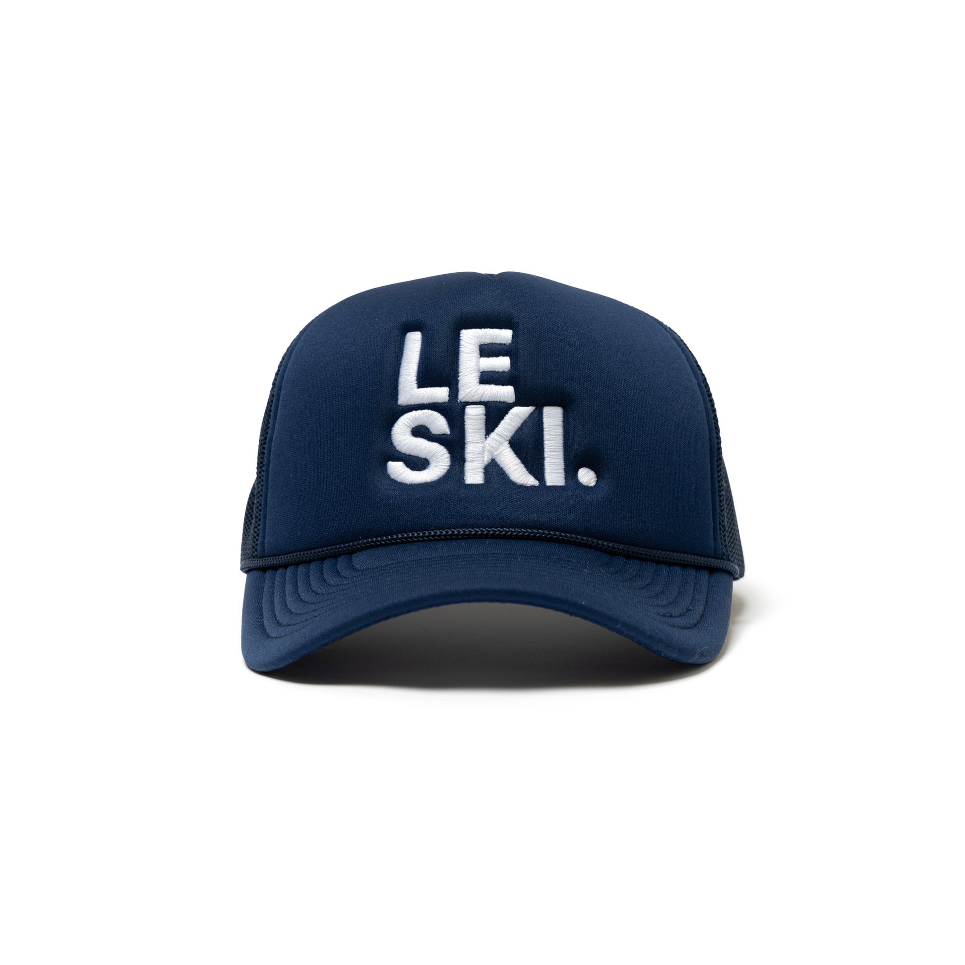 Le Ski Hat Foam Round Brim Snapback ( Navy Blue / LRG White Logo)