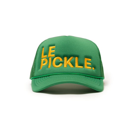 Le Pickle Hat Foam Round Brim Snapback ( Kelly Green / LRG Yellow Logo)