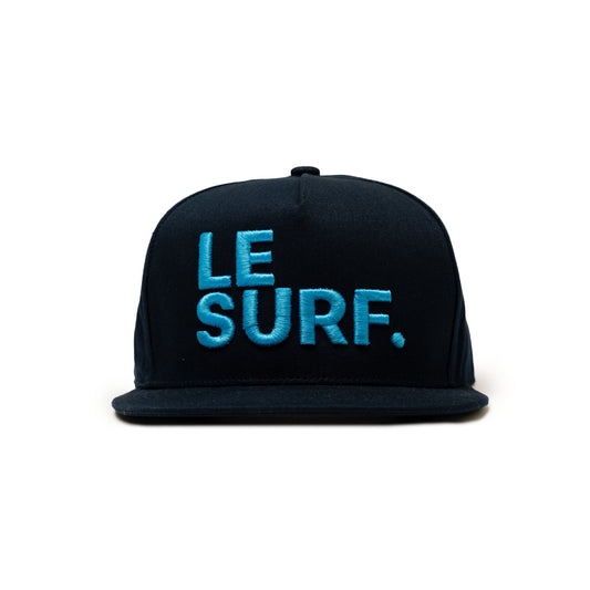 Le Surf Hat Flatbrim Brim Snapback ( Navy Blue / LRG Blue Logo)
