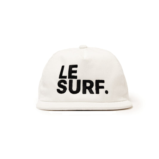 Le Surf Hat Corduroy Snapback ( White / LRG Black Logo)