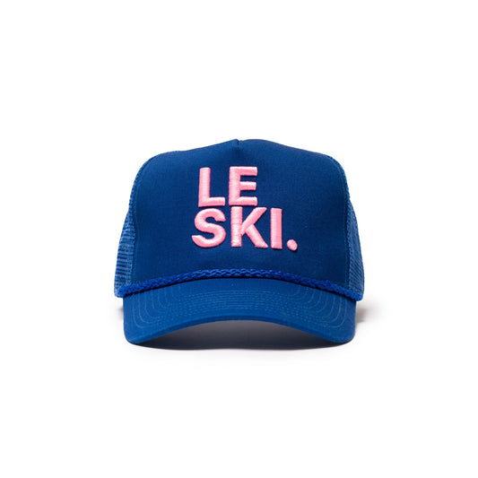 Le Ski Hat Canvas Round Brim Snapback ( Royal Blue / LRG Pink Logo)