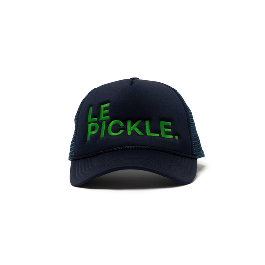 Le Pickle Hat Foam Round Brim Snapback ( Navy Blue / LRG Green Logo)