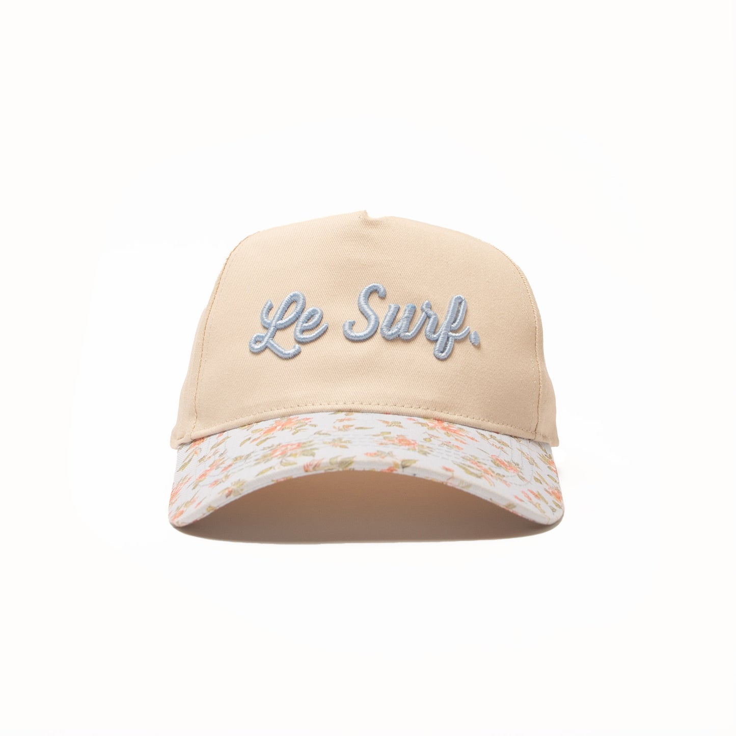 Le Surf Hat Floral Round Brim ( Cream / LRG Blue Cursive Logo)