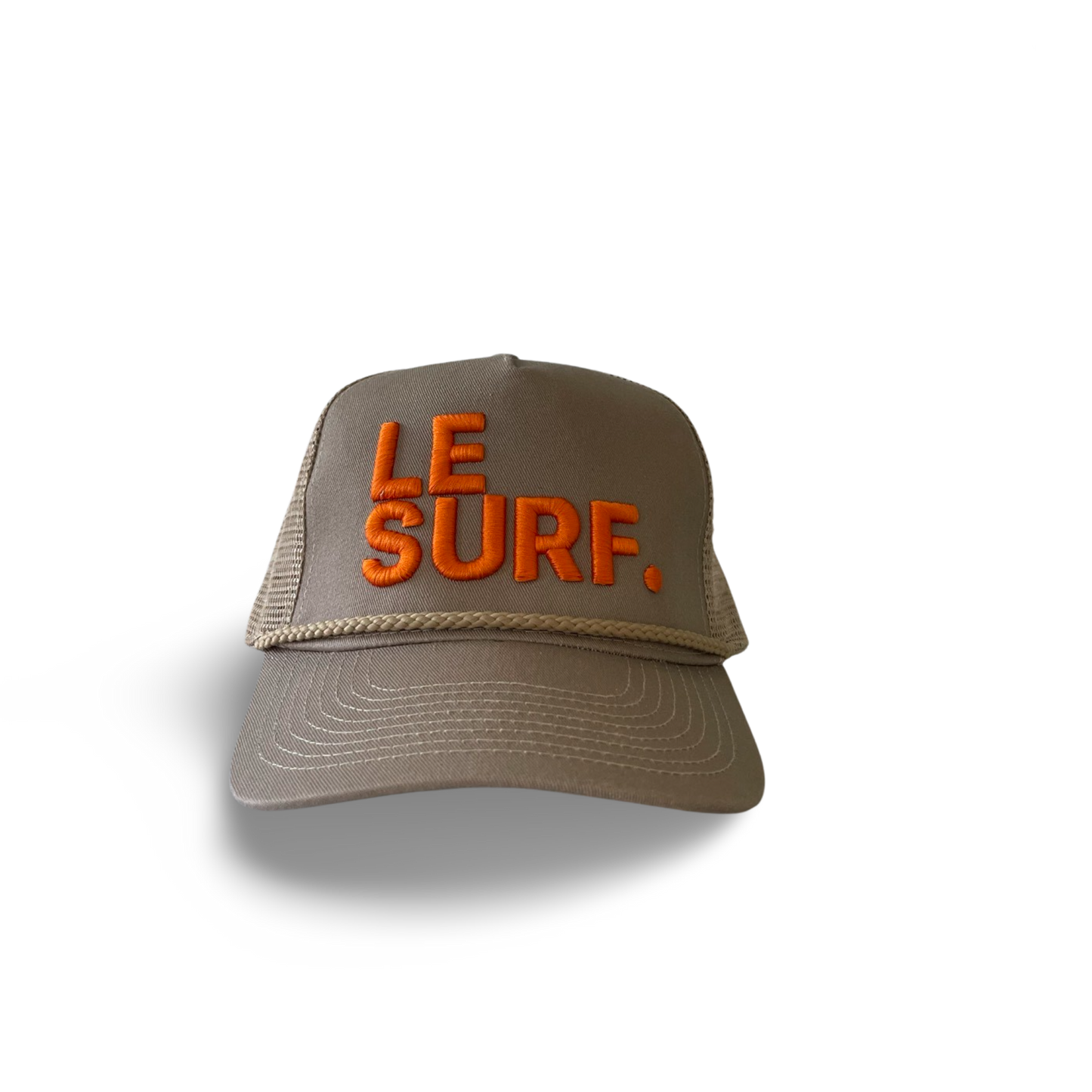 Le Surf Hat Canvas Round Brim Snapback ( Tan / LRG Orange Logo)