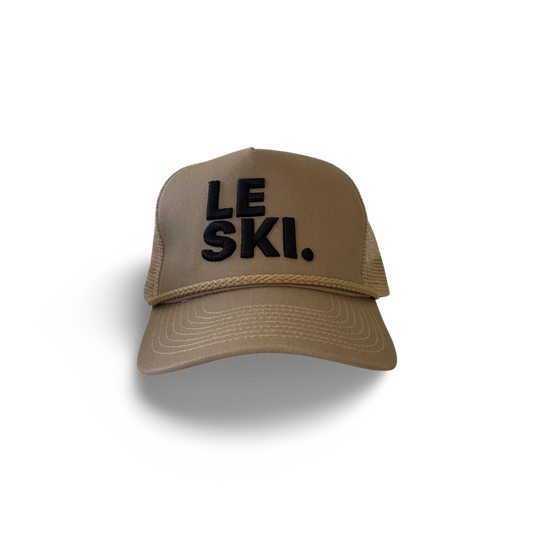Le Ski Hat Canvas Round Brim Snapback ( Tan / LRG Black Logo)