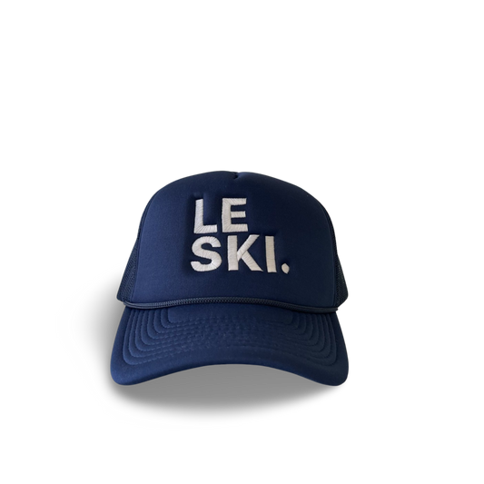 Le Ski Hat Foam Round Brim Snapback ( Navy Blue / LRG White Logo)