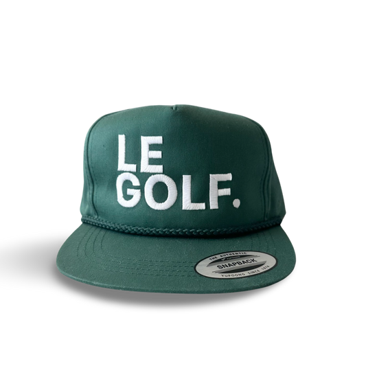 Le Golf Hat Canvas Flat Brim Snapback ( Hunter Green / LRG White Logo)