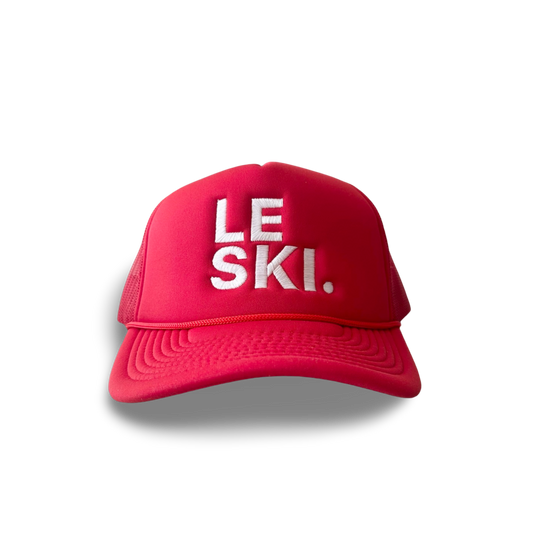 Le Ski Hat Foam Round Brim Snapback ( Red / LRG White Logo)