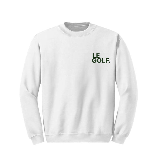 Le Golf Sweatshirt ( White / SML Hunter Green Logo)
