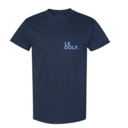 Le Golf T-shirt ( Navy Blue / SML Lt Blue Logo)