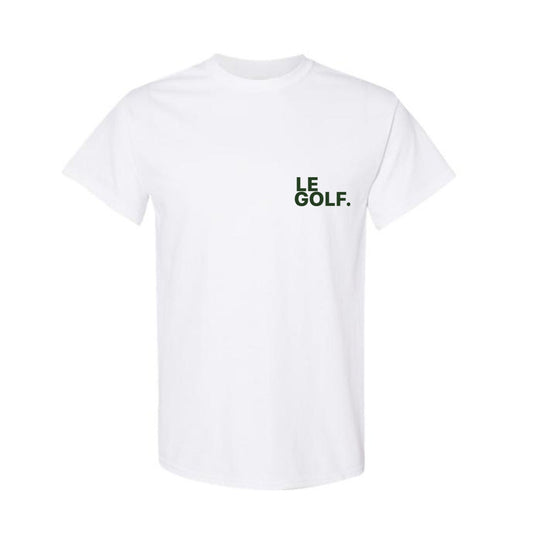 Le Golf T-shirt ( White / SML Hunter Green Logo)
