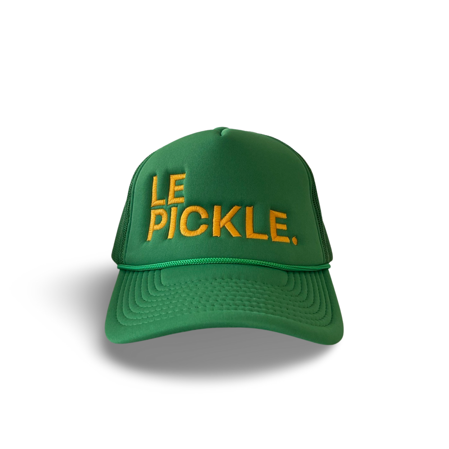 Le Pickle Hat Foam Round Brim Snapback ( Kelly Green / LRG Yellow Logo)