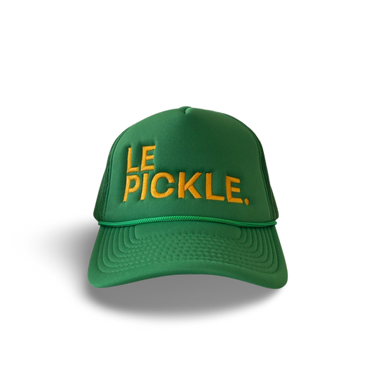 Le Pickle Hat Foam Round Brim Snapback ( Kelly Green / LRG Yellow Logo)