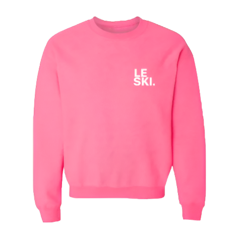 Le Ski Sweatshirt ( Neon Pink / SML White Logo)