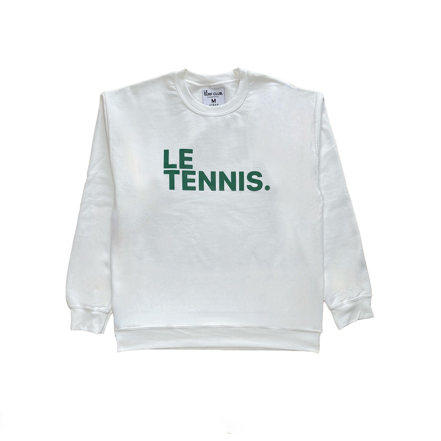 Le Tennis Sweatshirt ( White / LRG Kelly Green Logo)