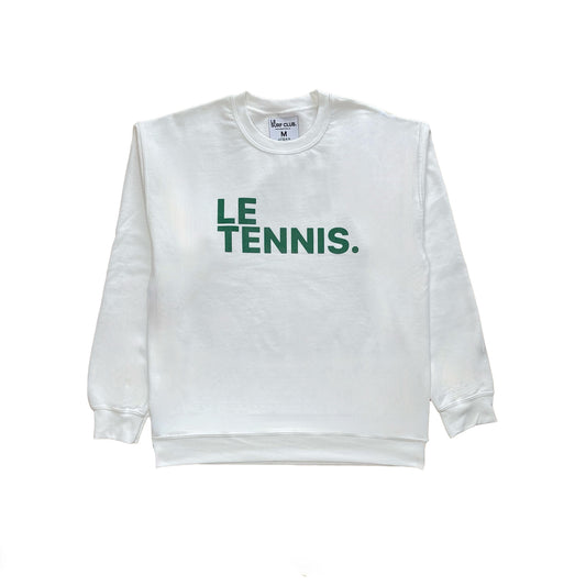 Le Tennis Sweatshirt ( White / LRG Kelly Green Logo)