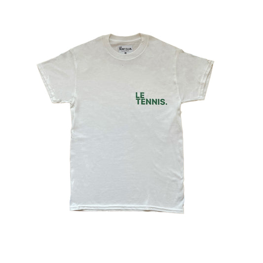 Le Tennis T-shirt ( White / SML Kelly Green Logo)