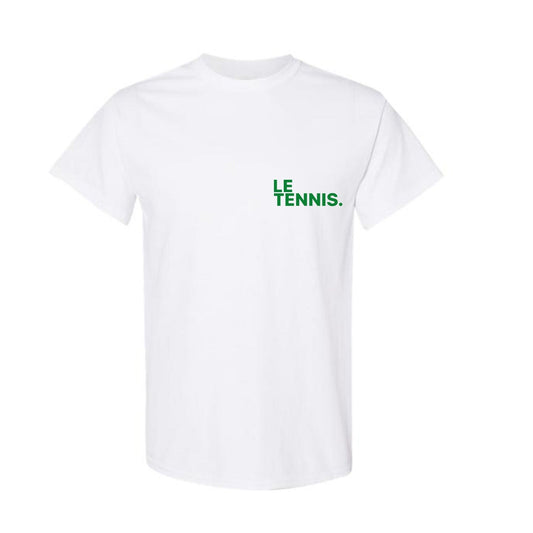 Le Tennis T-shirt ( White / SML Kelly Green Logo)