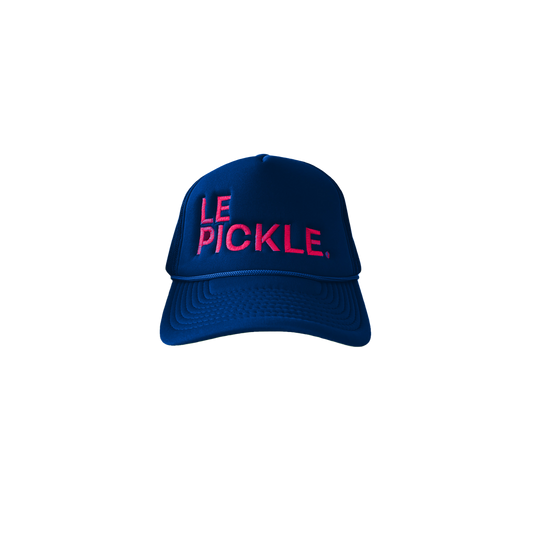 Le Pickle Hat Foam Round Brim Snapback ( Navy Blue / LRG Red Logo)